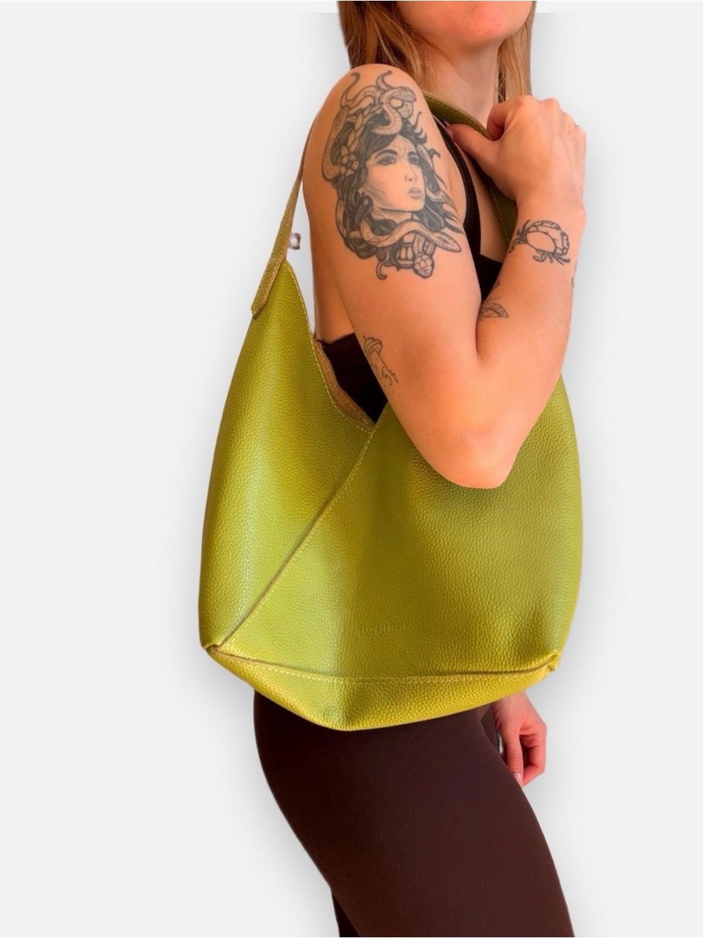 Portland Leather Shoulder Bag Wasabi